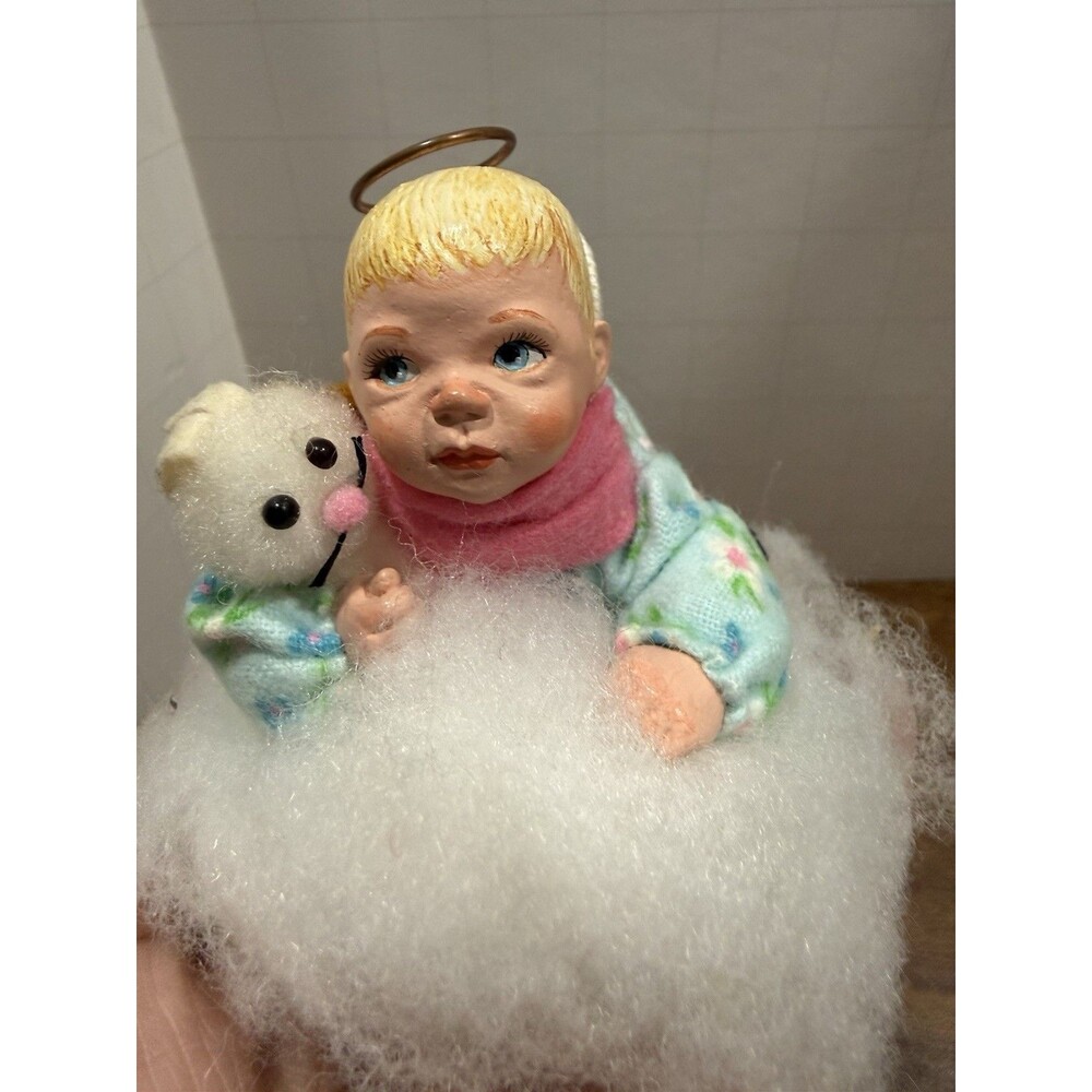 Simpich Character Doll Cloud Babies Angel Ornament Handmade Blonde Hair Vintage